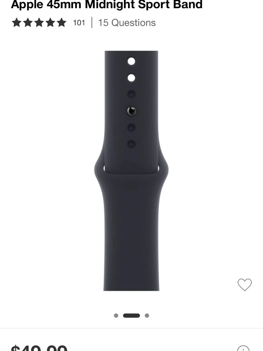 Apple Sport Band for 45mm – Midnight Black